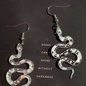 NEW White Celestial Resin Snake Earrings